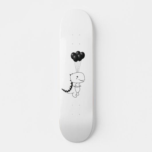 T-Rex vliegen met zwarte ballonnen Persoonlijk Skateboard (Voorkant)