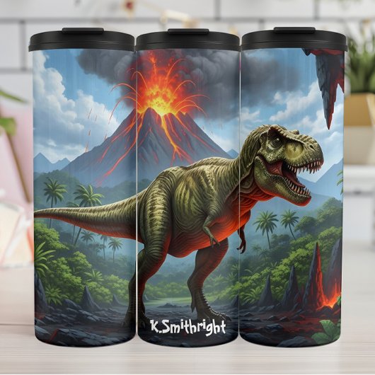 T-Rex Volcano Eruption Prehistoric Roar Thermosbeker