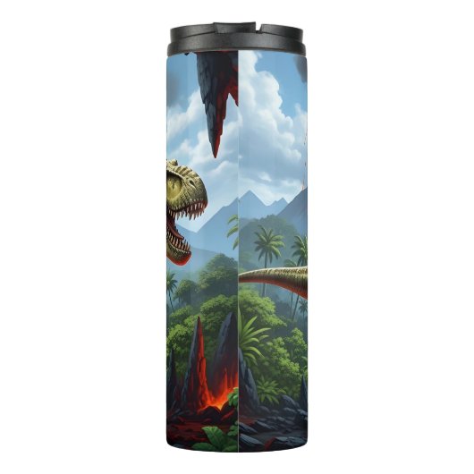 T-Rex Volcano Eruption Prehistoric Roar Thermosbeker (Achterkant)