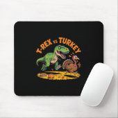 T-Rex Vs Kalkoen Grappig Thanksgiving Dinosauruson Muismat (Met muis)