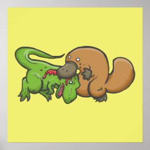 T-rex vs Platypus Poster