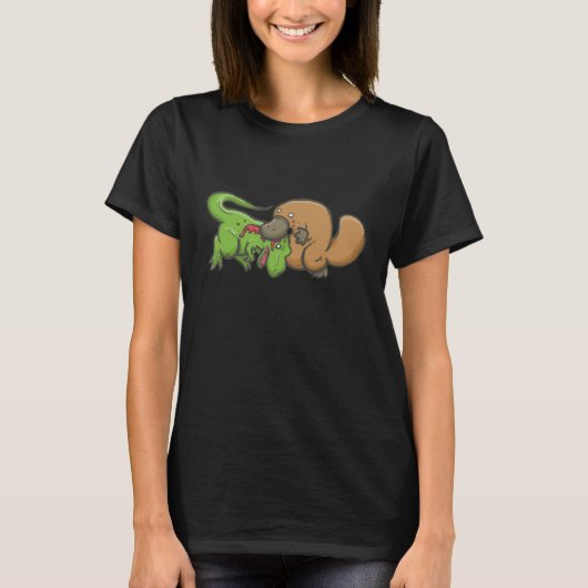 T-rex vs Platypus T-shirt (Voorkant)