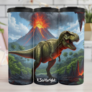 T-Rex Vulkanische Uitbarsting Prehistorische Brul Thermosbeker