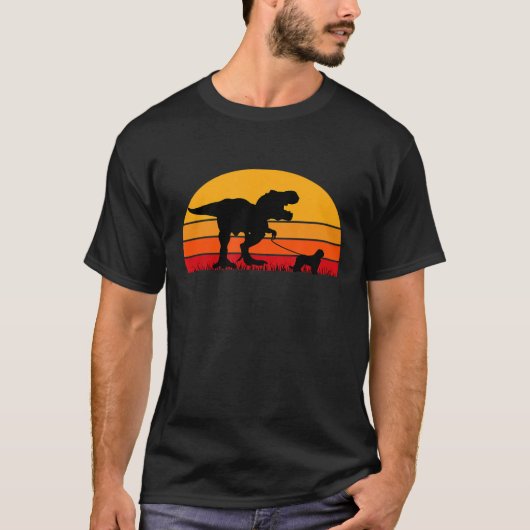 T-Rex Walking Cavalier King Charles Spaniel Trex R T-shirt (Voorkant)