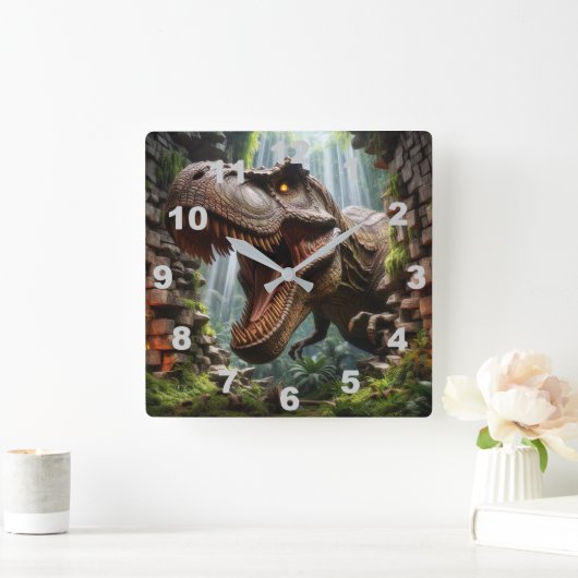 T-Rex Wall Clock Vierkante Klok (Huis)