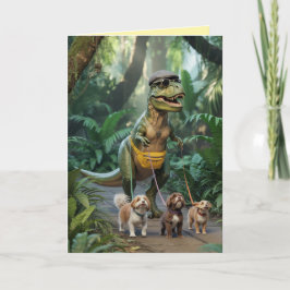 T-Rex Wandelt de Hond Kaart
