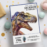 T-Rex Waterverf Dinosaur Kids Verjaardagsfeest Kaart<br><div class="desc">T-Rex Waterverf Dinosaur Kids Verjaardagsfeestuitnodiging</div>