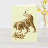 T.rex wenskaart kaart (Gele Bloem)