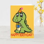 T-rex wenst u een fijne verjaardag! kaart (Gele Bloem)