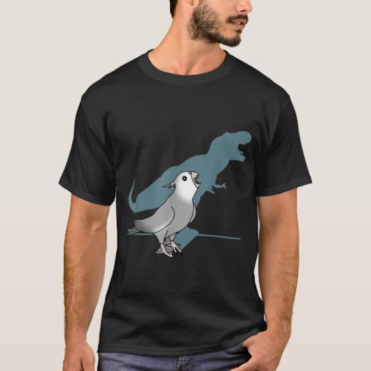 T-rex witte gezichten cockatiel, Grappige grijze c T-shirt (Voorkant)