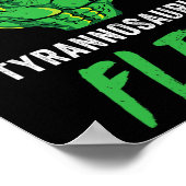 T Rex Workout Funny Dinosaur Gym Gewichtheffen Cut Poster (Hoek)