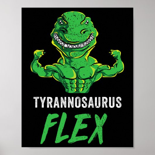 T Rex Workout Funny Dinosaur Gym Gewichtheffen Cut Poster (Voorkant)