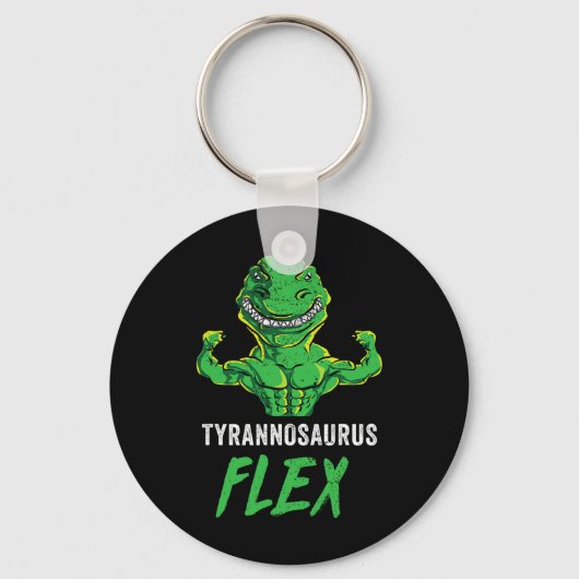 T Rex Workout Grappige Dinosaur Gym Gewichtheffen  Sleutelhanger (Voorkant)
