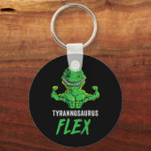 T Rex Workout Grappige Dinosaur Gym Gewichtheffen  Sleutelhanger (Voorkant)