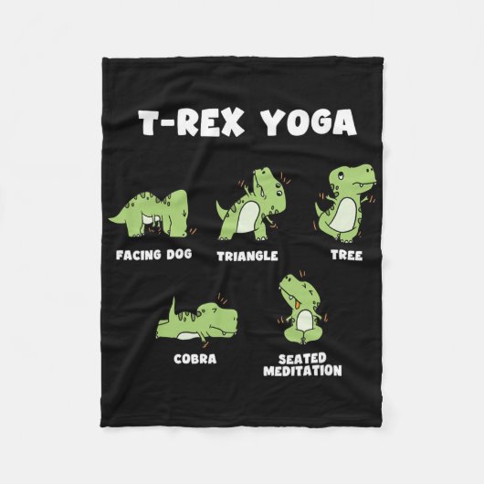 T-rex Yoga  Fleece Deken (Voorkant)