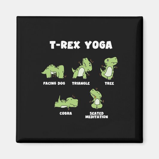 T-rex Yoga  Magneet (Voorkant)