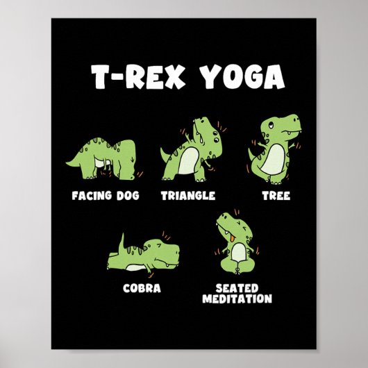 T-rex Yoga  Poster (Voorkant)
