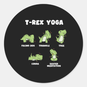 T-rex Yoga  Ronde Sticker