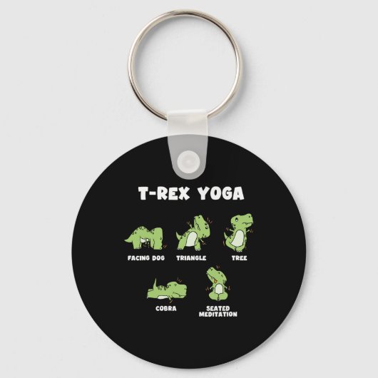 T-rex Yoga  Sleutelhanger (Voorkant)