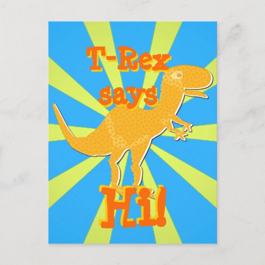 T-Rex zegt Hi Briefkaart (Voorkant)