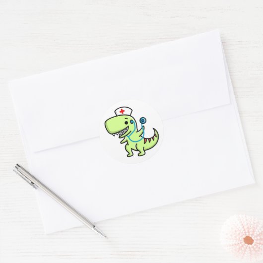 T-rex Zurse Sticker Round (Envelop)