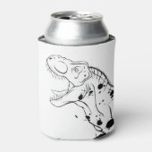 T-Rex (zwart en wit) Blikjeskoeler (Blikje Voorkant)