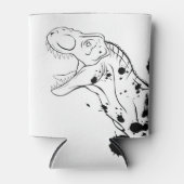 T-Rex (zwart en wit) Blikjeskoeler (Voorkant)