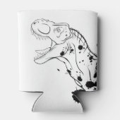 T-Rex (zwart en wit) Blikjeskoeler (Achterkant)