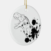 T-Rex (zwart en wit) Keramisch Ornament (Rechts)