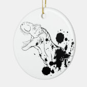 T-Rex (zwart en wit) Keramisch Ornament (Links)
