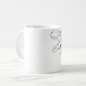 T-Rex (zwart en wit) Koffiemok (Voorkant links)