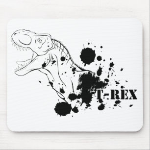 T-Rex (zwart en wit) Muismat