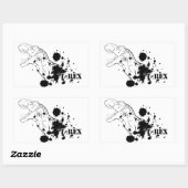 T-Rex (zwart en wit) Rechthoekige Sticker (Vel)