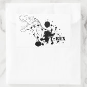 T-Rex (zwart en wit) Rechthoekige Sticker (Tas)