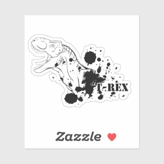 T-Rex (zwart en wit) Sticker (Vel)