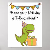 T-Rexcellente Verjaardag Poster (Voorkant)