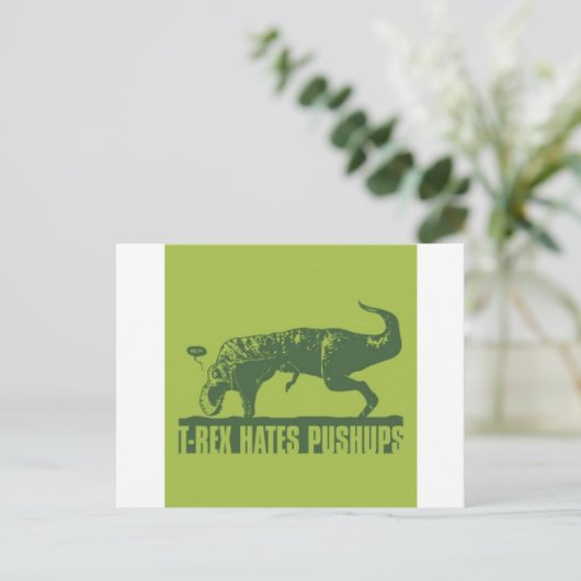 T-rexHatesPush-ups Briefkaart (Staand voorkant)