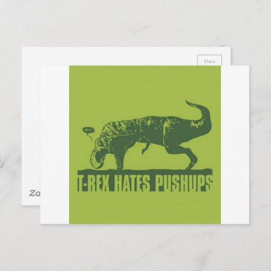T-rexHatesPush-ups Briefkaart (Voorkant / Achterkant)