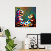 T Rexs bordspellen Poster (Thuiskantoor)