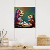 T Rexs bordspellen Poster (Keuken)