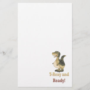 T-Rexy en Ready Dino Cartoon Briefpapier