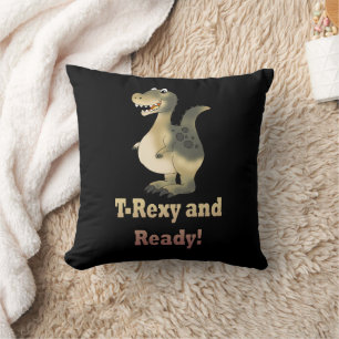 T-Rexy en Ready Dino Cartoon Kussen