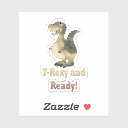 T-Rexy en Ready Dino Cartoon Sticker (Vel)