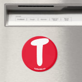 T Rode koelkast Magnet (Insitu (Vaatwasser))