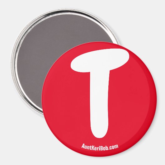 T Rode koelkast Magnet (Voorkant / Achterkant)