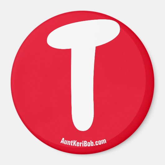 T Rode koelkast Magnet (Voorkant)