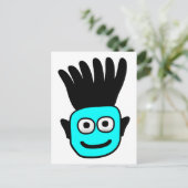 T-Ron-Kind met Funky Mohawk, blauw Briefkaart (Staand voorkant)