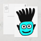 T-Ron-Kind met Funky Mohawk, blauw Briefkaart (Voorkant / Achterkant)
