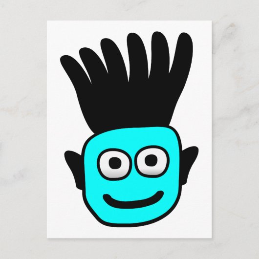 T-Ron-Kind met Funky Mohawk, blauw Briefkaart (Voorkant)