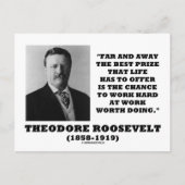 T. Roosevelt Prijs Kans hard werken doen Briefkaart (Voorkant)